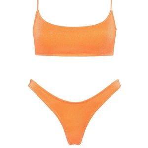 Triangl Mica Apricot Orange sparkle bikini, XS, like new